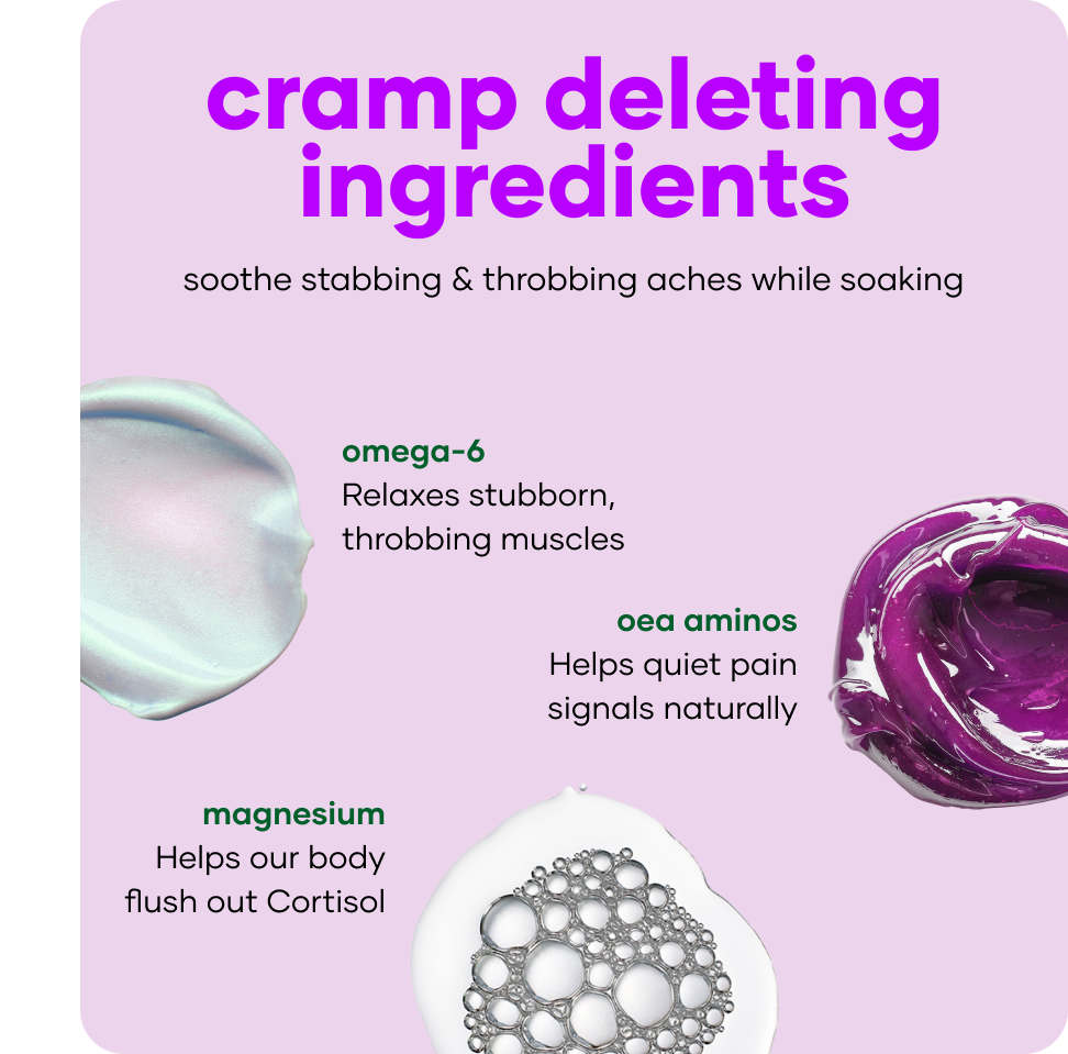 fragrance-free cramp deleting anti-stress bath treatment