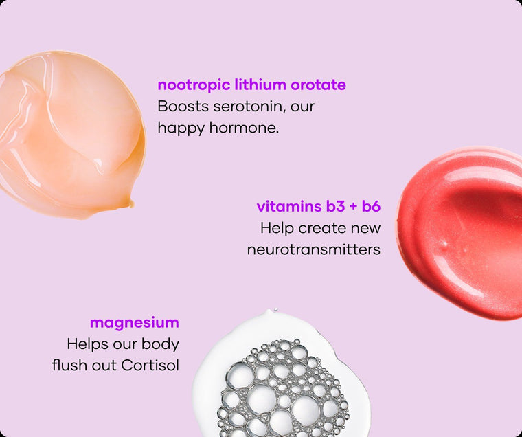 Fragrance-free Sads Smashing soak ingredients: nootropic lithium orotate, vitamins B3 and B6 and magnesium