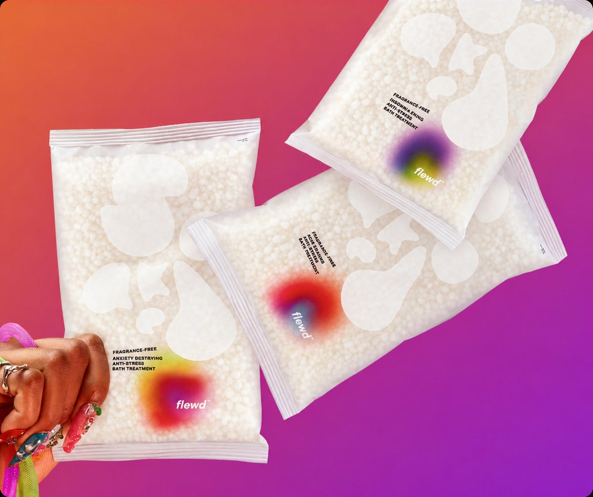 Flewd fragrance-free Stresscare Trio stresscare bath soaks: Anxiety Destroying, Insomnia Ending and Ache Erasing pouches